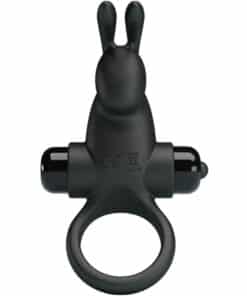 PRETTY LOVE – ANILLO VIBRADOR + ESTIMULADOR RABBIT CLÍTORIS 10 VIBRACIONES NEGRO - intimamenities.com