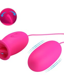 PRETTY LOVE – DAISY HUEVO VIBRADOR + LENGUA ESTIMULADORA DE CLÍTORIS ROSA - intimamenities.com