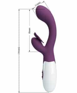 PRETTY LOVE – BUTTERFLY KISS VIBRADOR RABBIT & ESTIMULADOR PUNTO G MORADO - intimamenities.com
