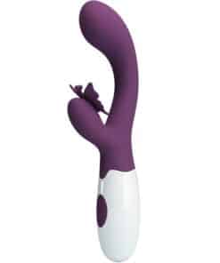 PRETTY LOVE – BUTTERFLY KISS VIBRADOR RABBIT & ESTIMULADOR PUNTO G MORADO - intimamenities.com