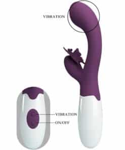 PRETTY LOVE – BUTTERFLY KISS VIBRADOR RABBIT & ESTIMULADOR PUNTO G MORADO - intimamenities.com