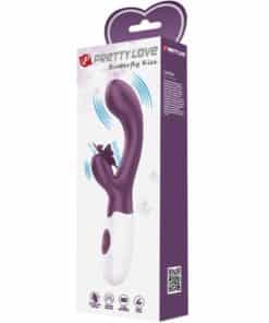 PRETTY LOVE – BUTTERFLY KISS VIBRADOR RABBIT & ESTIMULADOR PUNTO G MORADO - intimamenities.com