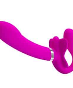 PRETTY LOVE - VALERIE VIBRADOR DOBLE STRAP-ON 12 VIBRACIONES MORADO