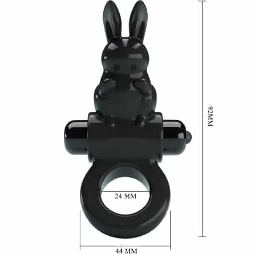 PRETTY LOVE – EXCITING RING ANILLO VIBRADOR RABBIT 10 VIBRACIONES NEGRO - intimamenities.com