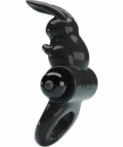 PRETTY LOVE – EXCITING RING ANILLO VIBRADOR RABBIT 10 VIBRACIONES NEGRO - intimamenities.com