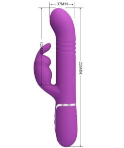 PRETTY LOVE – COALE VIBRADOR RABBIT MULTIFUNCIÓN 4 EN 1 MORADO - intimamenities.com