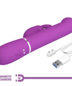 PRETTY LOVE – COALE VIBRADOR RABBIT MULTIFUNCIÓN 4 EN 1 MORADO - intimamenities.com