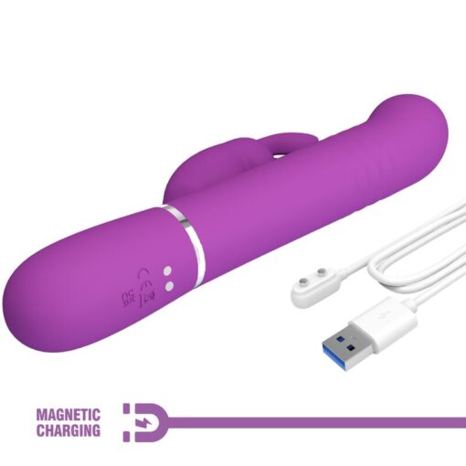 PRETTY LOVE – COALE VIBRADOR RABBIT MULTIFUNCIÓN 4 EN 1 MORADO - intimamenities.com