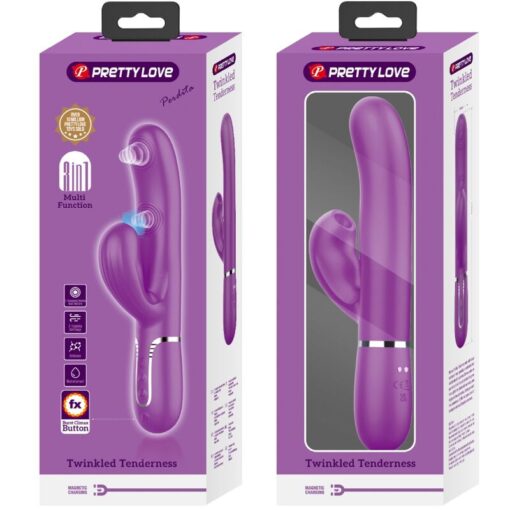 PRETTY LOVE – PERLITA VIBRADOR RABBIT MULTIFUNCIÓN 3 EN 1 MORADO - intimamenities.com