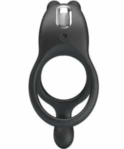 PRETTY LOVE – SETH DOBLE ANILLO VIBRADOR RABBIT 7 VIBRACIONES NEGRO - intimamenities.com