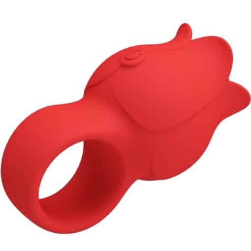 PRETTY LOVE - JAE VIBRADOR DE DEDO FORMA DE ROSA 10 VIBRACIONES ROJO - Imagen 3