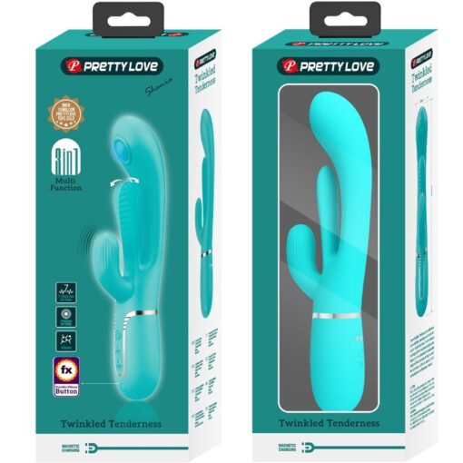 PRETTY LOVE – SHANIA TRIPLE VIBRADOR RABBIT MULTIFUNCIÓN 3 EN 1 - intimamenities.com