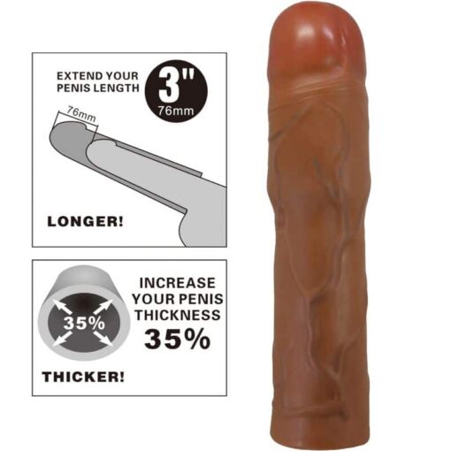 PRETTY LOVE - KYLIAN FUNDA PARA PENE CON EXTENSIÓN DE 7.6 CM MULATO - Imagen 6