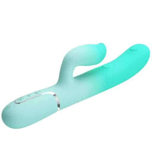 PRETTY LOVE – GIGI VIBRADOR RABBIT MULTIFUNCIÓN VERDE AGUA - intimamenities.com
