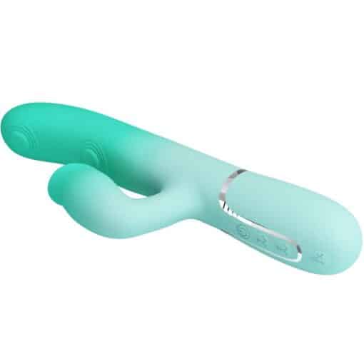 PRETTY LOVE – GIGI VIBRADOR RABBIT MULTIFUNCIÓN VERDE AGUA - intimamenities.com