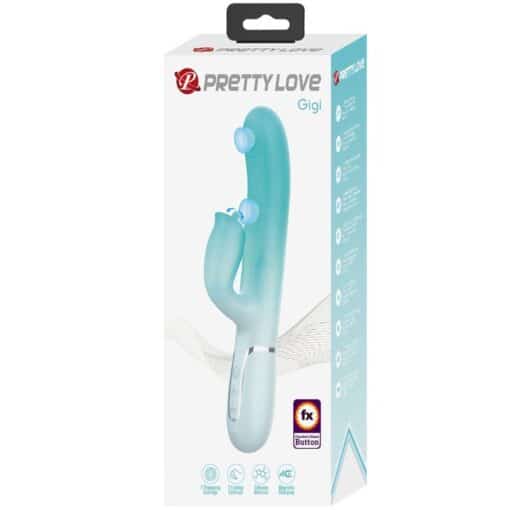 PRETTY LOVE – GIGI VIBRADOR RABBIT MULTIFUNCIÓN VERDE AGUA - intimamenities.com
