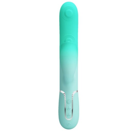 PRETTY LOVE – GIGI VIBRADOR RABBIT MULTIFUNCIÓN VERDE AGUA - intimamenities.com