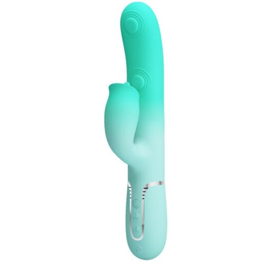 PRETTY LOVE – GIGI VIBRADOR RABBIT MULTIFUNCIÓN VERDE AGUA - intimamenities.com
