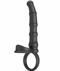 PRETTY LOVE - TATUM ANILLO VIBRADOR PENE CON PLUG 10 VIBRACIONES NEGRO