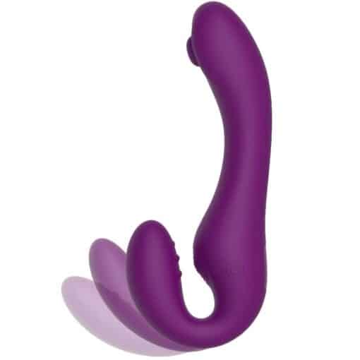 XOCOON - STRAPLESS STRAP-ON VIBRADOR 2 EN 1 CON CONTROL REMOTO MORADO - Imagen 4