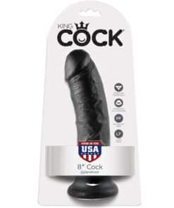 KING COCK - 8 PENE NEGRO 20.3 CM