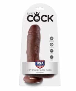 KING COCK - 8" PENE REALÍSTICO MARRÓN 20.3 CM