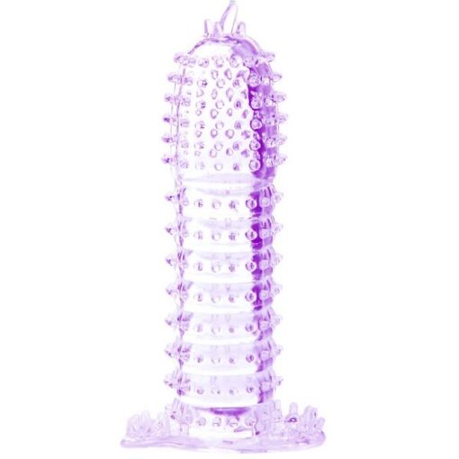 BAILE - FUNDA PARA PENE CON PUNTOS ESTIMULANTES MORADO 14 CM - Imagen 5