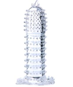 BAILE - FUNDA PARA PENE CON PUNTOS ESTIMULANTES TRANSPARENTE 14 CM