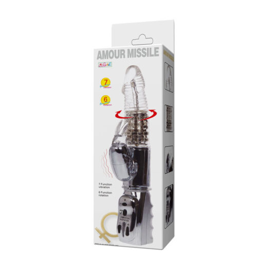 BAILE – AMOUR MISSILE ROTADOR TRANSPARENTE 26.5 CM - intimamenities.com