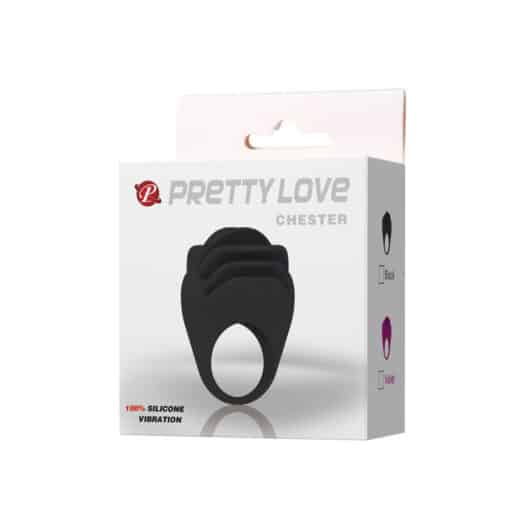 PRETTY LOVE – CHESTER ANILLO VIBRADOR NEGRO - intimamenities.com