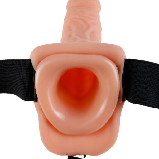 FETISH FANTASY SERIES - 9 HOLLOW STRAP-ON WITH BALLS 22.9CM NATURAL - Imagen 2