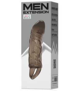 BAILE - FUNDA EXTENSORA PENE CON STRAP PARA TESTÍCULOS NEGRO 13.5 CM
