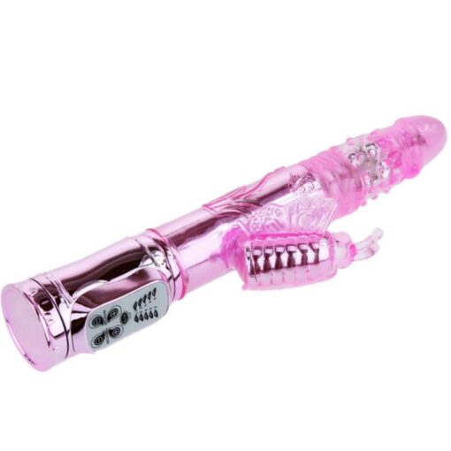 BAILE – VIBRADOR RECARGABLE CON ROTACION Y ESTIMULADOR THROBBING BUTTERF - intimamenities.com