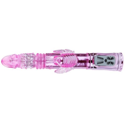BAILE – VIBRADOR RECARGABLE CON ROTACION Y ESTIMULADOR THROBBING BUTTERF - intimamenities.com
