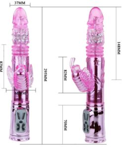 BAILE – VIBRADOR RECARGABLE CON ROTACION Y ESTIMULADOR THROBBING BUTTERF - intimamenities.com