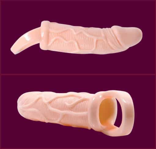 BAILE - FUNDA EXTENSORA PENE CON VIBRACIÓN Y STRAP PARA TESTÍCULOS 13.5 CM - Imagen 3