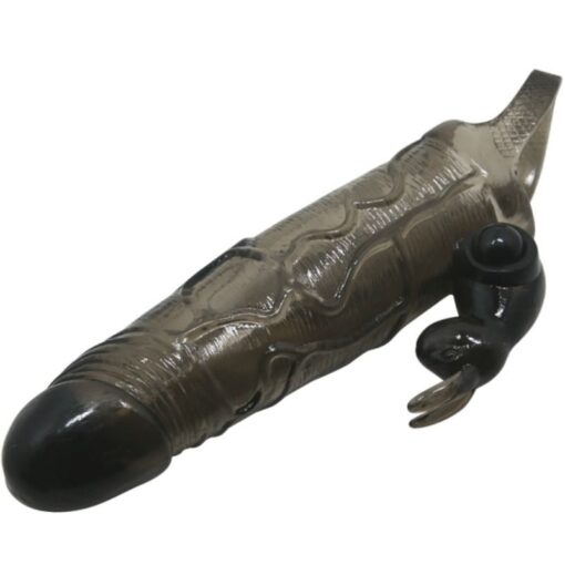 BAILE - BRAVE MAN FUNDA REALISTICA PENE CON RABBIT 16.5 CM NEGRO - Imagen 3
