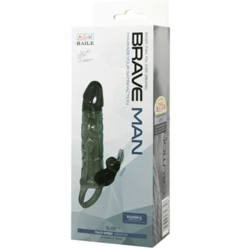 BAILE - BRAVE MAN FUNDA REALISTICA PENE CON RABBIT 16.5 CM NEGRO - Imagen 9