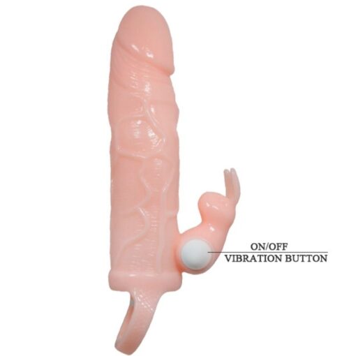 BAILE - BRAVE MAN FUNDA PENE CON RABBIT VIBRADOR 16.5 CM NATURAL - Imagen 5