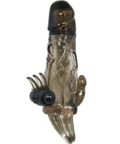 BAILE - BRAVE MAN FUNDA PENE ANAL Y CLITORIS VIBRADOR 16.5 CM NEGRO