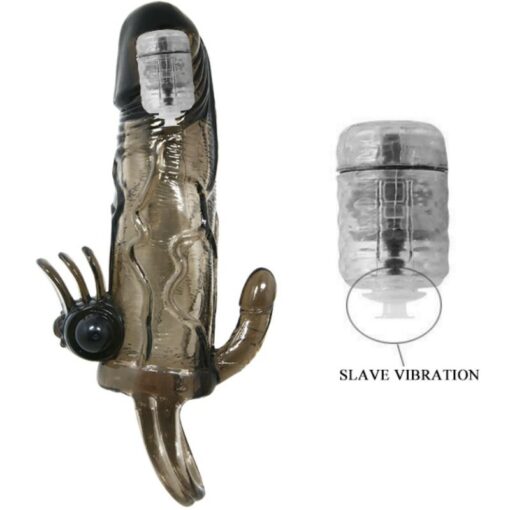 BAILE - BRAVE MAN FUNDA PENE ANAL Y CLITORIS VIBRADOR 16.5 CM NEGRO - Imagen 7