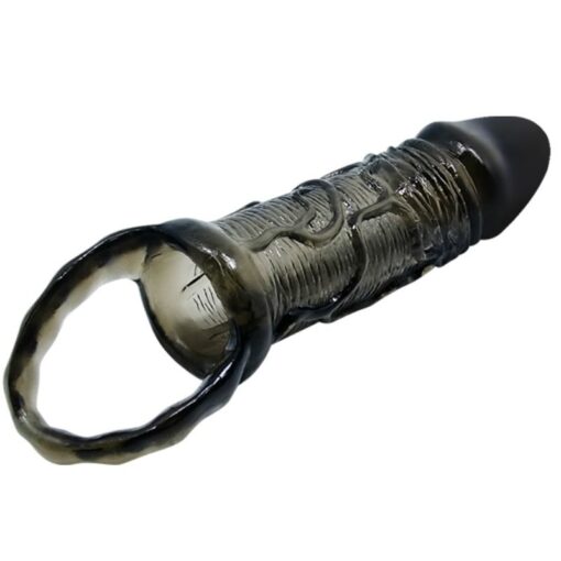 BAILE - FUNDA EXTENSORA PENE CON STRAP PARA TESTÍCULOS NEGRO 13.5 CM - Imagen 3