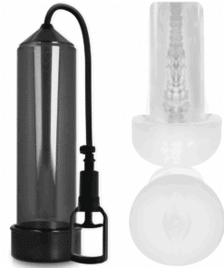 PUMP ADDICTED - BOMBA ERECCIÓN RX7 NEGRO CON MASTURBADOR