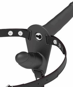 FETISH SUBMISSIVE HARNESS - DOBLE PENETRACIÓN VIBRADOR NEGRO
