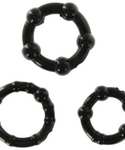 SEVEN CREATIONS - JUEGO TRES ANILLOS PENE NEGRO
