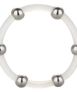 CALEXOTICS - ANILLO DE SILICONA CON CUENTAS DE ACERO TALLA XL