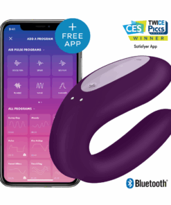 SATISFYER – DOUBLE JOY CON APP MORADO - intimamenities.com