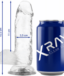 X RAY - CLEAR DILDO REALISTA TRANSPARENTE 15.5 CM -O- 3.5 CM