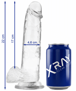 X RAY - CLEAR DILDO REALISTA TRANSPARENTE 22 CM -O- 4.6 CM
