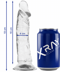 X RAY - CLEAR DILDO TRANSPARENTE 19 CM -O- 4 CM